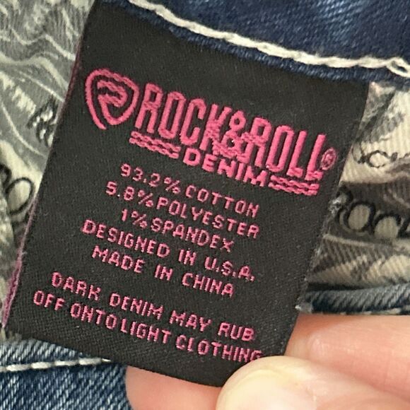 Rock & Roll Jeans Womens 30x30 Mid Rise Riding Western Rodeo Cowgirl Bootcut - Picture 5 of 9